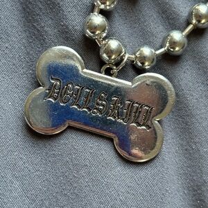 Dollskill Dog Tag Bone Necklace Choker